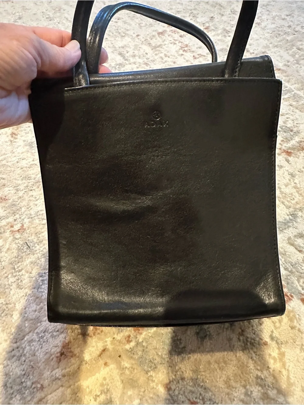 Classic Black Leather Top-Handle Adam leather purse  - Sleek Everyday Style